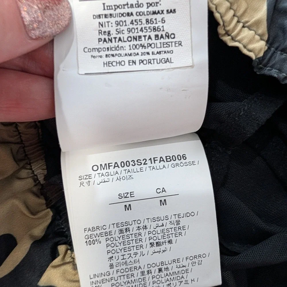 Off-White SS21 Allover Camo Swim Shorts Men's M Camouflage Logo $300 Designer